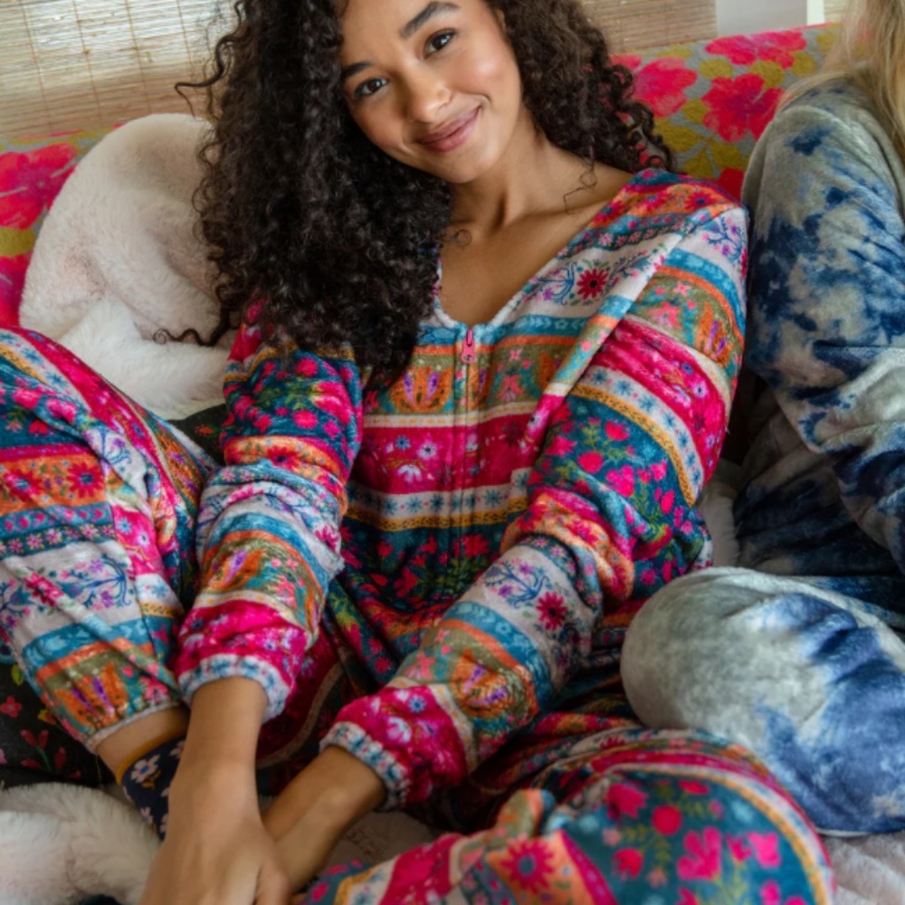 Natural Life Fleece Onesie Pajamas xl- fun, cozy, colorful - Picture 3 of 10